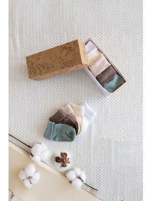 Bross Organik Bebek Çorabı Kız Çocuklar İçin %100 Pamuklu 5'li Set Yumuşak ve Esnek