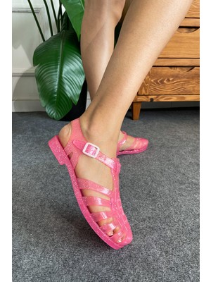 Ruby Simli Pembe Kemer Detay Kadın Sandalet