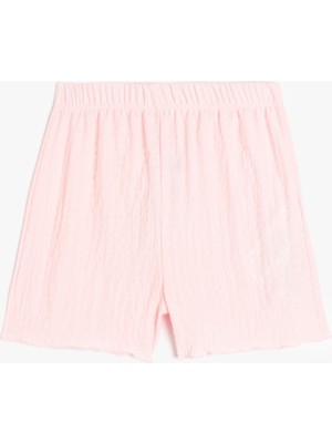 Koton Beli Lastikli Dokulu Basic Şort