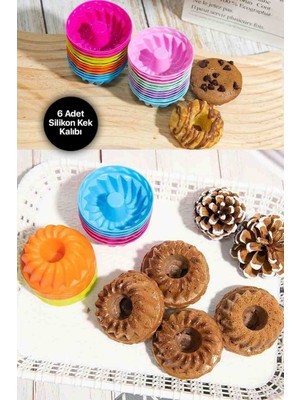 CKM Silikon 6lı Muffin Göbekli Kek Kalıbı Silikon