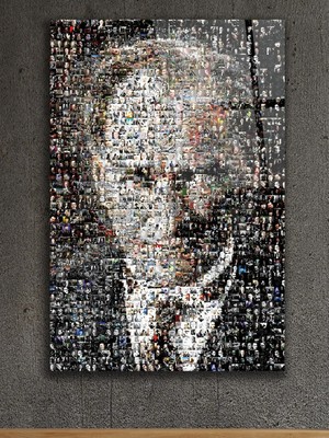 Taulart Atatürk Binlerce Fotoğraf Tek Portre Tasarım Ulta Yüksek Çözünürlüklü Kırılmaz Cam Tablo