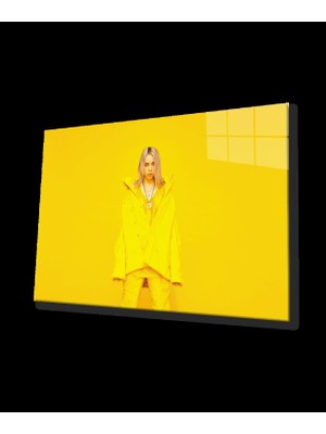 Kadınlar Sarı Enerjisi Cam Tablo