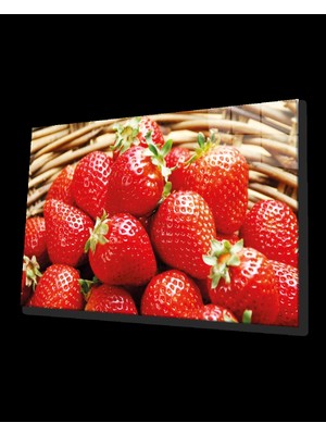 Çilekler Cam Tablo Strawberries
