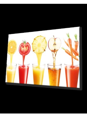 Meyveler Kokteyller Cam Tablo Fruit Cocktails