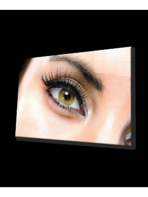 Kadın Yeşil Göz Cam Tablo Green Eye