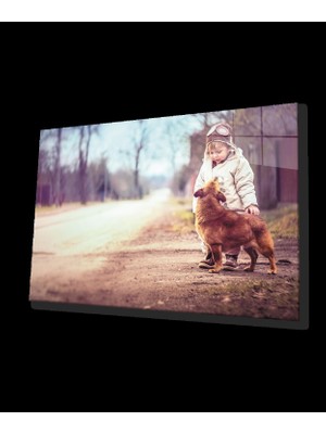 Çocuk ve Köpek Cam Tablo