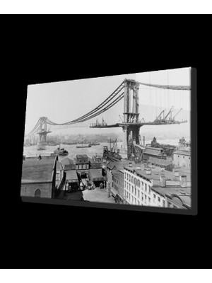 Şehir Köprü Manzaralı Cam Tablo Urban Area Bridge View