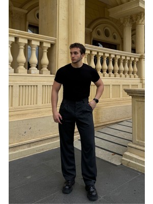 Livio Ferri Erkek Kumaş Baggy Kalıp Pileli Pantolon