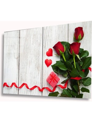 Kalpler ve Güller Cam Tablo