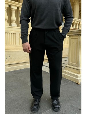 Livio Ferri Erkek Kumaş Baggy Kalıp Pileli Pantolon