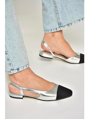 Fox Shoes U725512009 Gümüş Kadın Babet