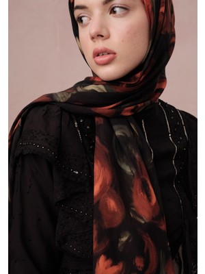 Kırmızı Fresh Scarfs Rosaly Desen Vual Şal