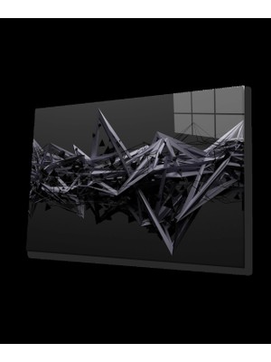 Siyah Illüstrasyon Cam Tablo Black Illustration Art