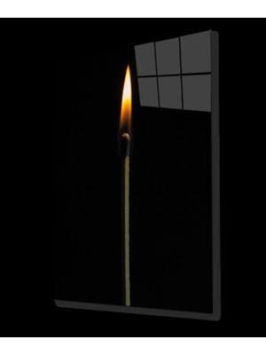 Ateş Kibrit Cam Tablo Fire Matches Glas