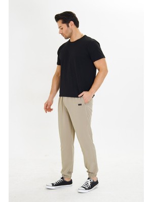 Marco Ferry Erkek Stretchfit Esnek Lastik Paçalı Eşofman Altı Bej 2663-B