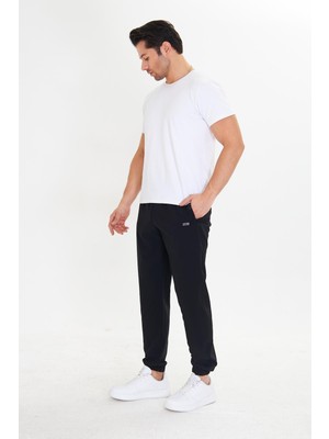 Marco Ferry Erkek Stretchfit Esnek Lastik Paçalı Eşofman Altı Siyah 2663-S