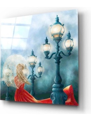 Sokak Lambası Cam Tablo