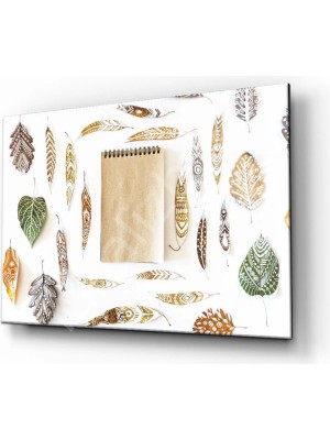 Vintage ve   Bohem Tarzı Yaprak Detaylı  Tablo