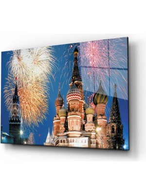 Şehirler Noel Kutlama Cam Tablo