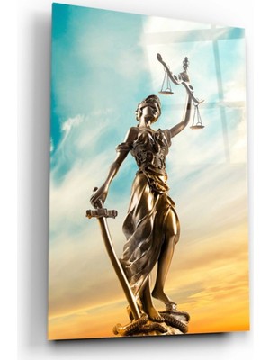 Themis Heykeli Cam Tablo