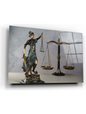 Themis Heykeli Cam Tablo