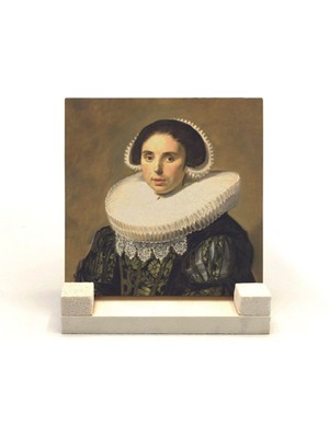 Bir Kadın Portresi (Frans Hals, 1630) Baskılı Taş Masaüstlük 10X10