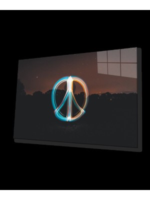 Dünyada Barış Sembollü Gece Manzaralı  Bohem Tarzı Tablo