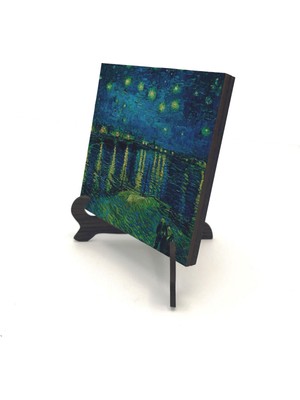 Ren Nehrinde Yıldızlı Bir Gece (Vincent Van Gogh, 1888) Baskılı Mdf Masaüstlük 10X10