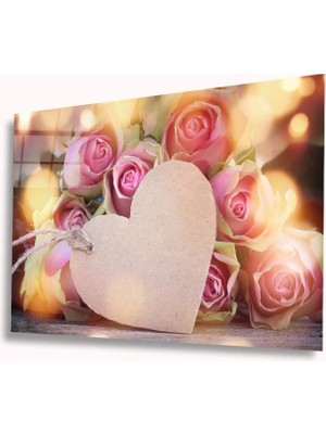 Kalp ve Güller Cam Tablo
