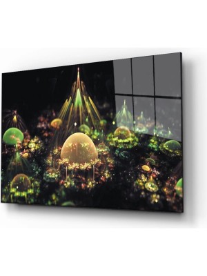 Noel Işıklı Küre Cam Tablo