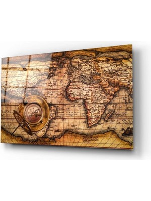 Antika Harita Cam Tablo