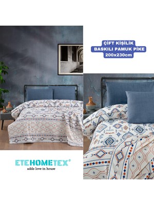Etehometex Çift Kişilik Baskılı Pamuk Pike