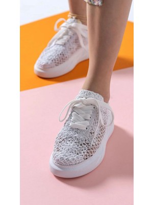 Esila Butik Losa Model Kaydırmaz Taban Dantel Kadın Spor Ayakkabı