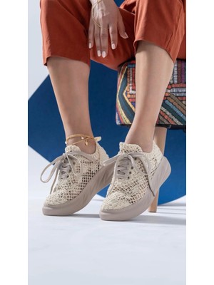 Esila Butik Losa Model Kaydırmaz Taban Dantel Kadın Spor Ayakkabı