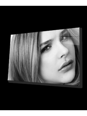 Siyah Beyaz Insan Fotoğrafları Kadın Cam Tablo
