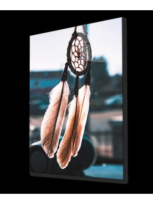 Tüylü Makrome  Sarkıt Görselli   Bohem Tarzı  Tablo