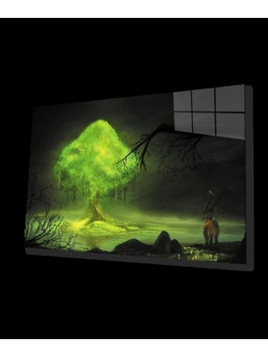 Illustrasyon Manzara Hayvan Yeşil