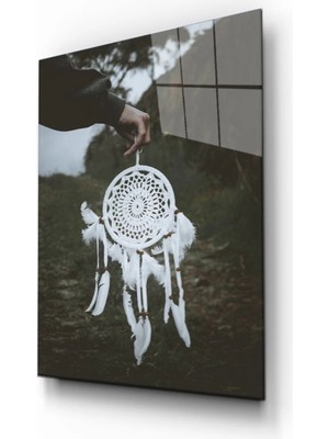 Dantelli Beyaz  Sarkıt Görselli   Bohem Tarzı  Tablo