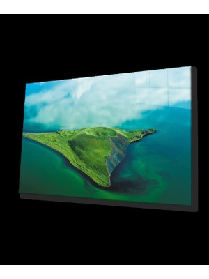 Kuşbakışı Deniz Mavi Yeşil Manzara Cam Tablo