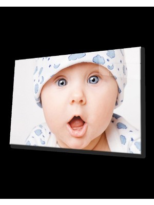 Şapkalı Bebek Cam Tablo   Baby Table With Hat