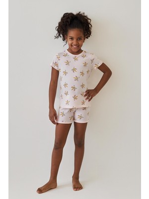 Katia & Bony Kız Çocuk Unicorn Desenli Şortlu Pijama Takımı Açık Pembe