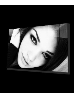 Siyah Beyaz Insan Fotoğrafları Kadın Cam Tablo
