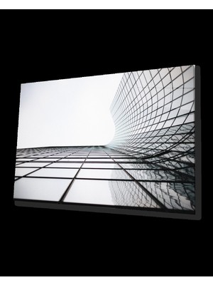 Kare Pencereli Geometrik  Cam Bina Cam Tablo