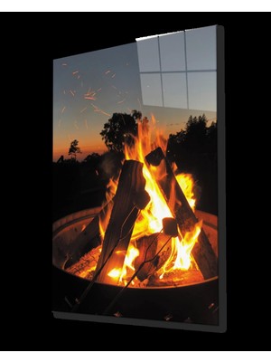 Ateş Cam Tablo Fire Painting