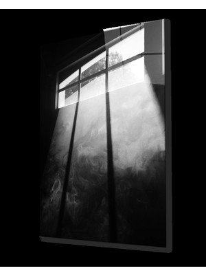Siyah Beyaz Pencere Cam  Tablo Window Picture Painting