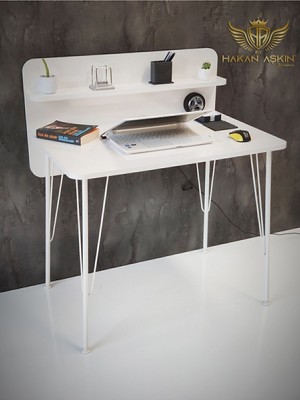 Beyaz Metal Ayaklı 60X90 cm White Angel - Çalışma Masası - 2024