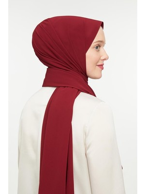 Lêvi D'or Bordo Düz Medine İpeği Şal