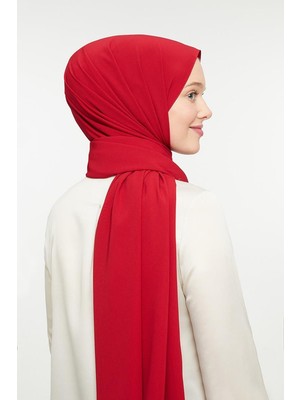 Lêvi D'or Koyu Kırmızı Düz Medine İpeği Şal