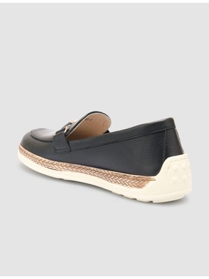 Cabani %100 Hakiki Deri Siyah Kadın Loafer