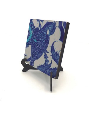 Souvenest Osmanlı Sülünlü Çini-Topkapı Sarayı Baskılı Mdf Masaüstlük 10X10